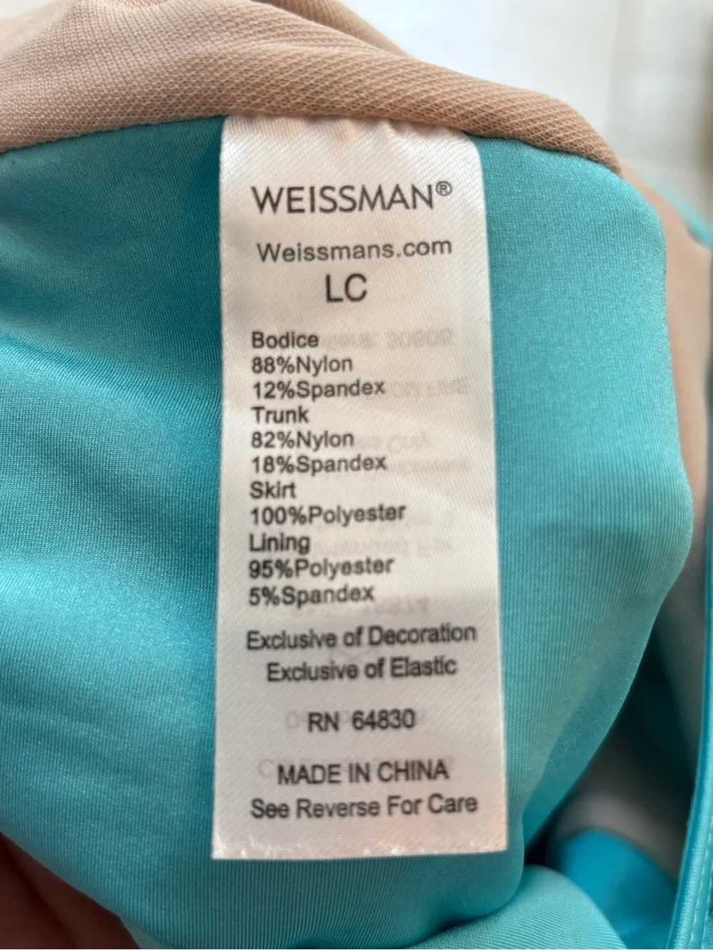 Weissman Girls Size LC Turquoise Sequin Floral Tutu Kids Dress